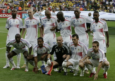 Equipe de France pendant France-Brazil